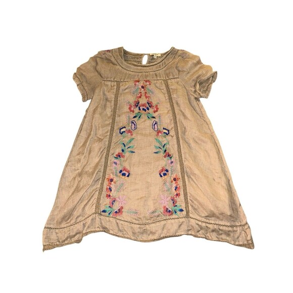 Umgee Womens Embroidered Floral Top Tunic Boho M‎ Cottagecore Beige Flowy Fairy - Picture 1 of 6